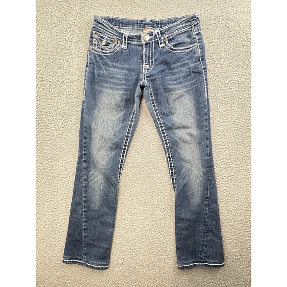 True Religion Joey Super T Jeans Womens 27 Made USA Bootcut Distressed 27x26 - Picture 1 of 13